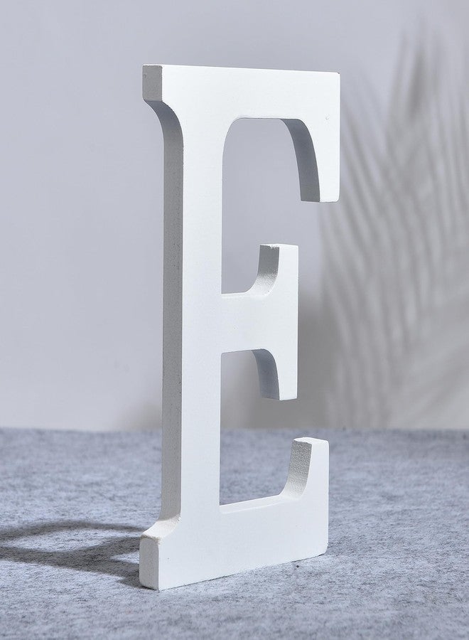AOOLADA 10 Inch Wooden Letter E for Wall Decor, Large White Wood Standing Letters for DIY Crafts and Wedding Birthday Party Decoration, Paintable Stand Up Alphabet Letters - Image 1